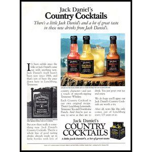 1992 Jack Daniels Country Cocktails Vintage Print Ad Lynchburg Lemonade Wall Art